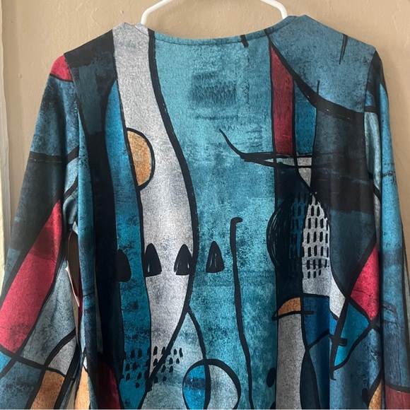 🏷️🎉🆕 nwt! • multicolor abstract geometric front button pocket tunic - Picture 14 of 17